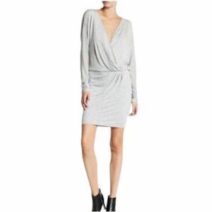 Haute Hippie Surplice Neckline Faux Wrap Dress
